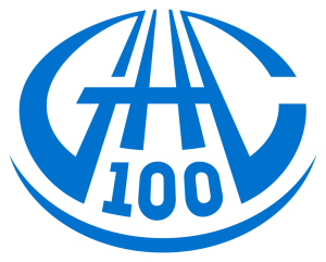 GAC 100 jaar logo (blauw)